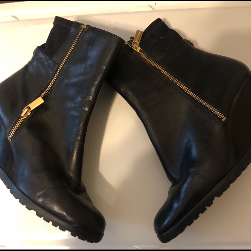 Michael Kors Aileen black wedge ankle boots